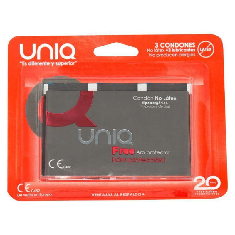 Uniq - Free Préservatifs Sans Latex Avec Anneau De Protection 3 Unités